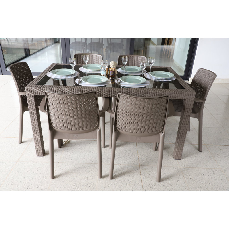Voss2000 Outdoor Rattan Dining Set Wayfair